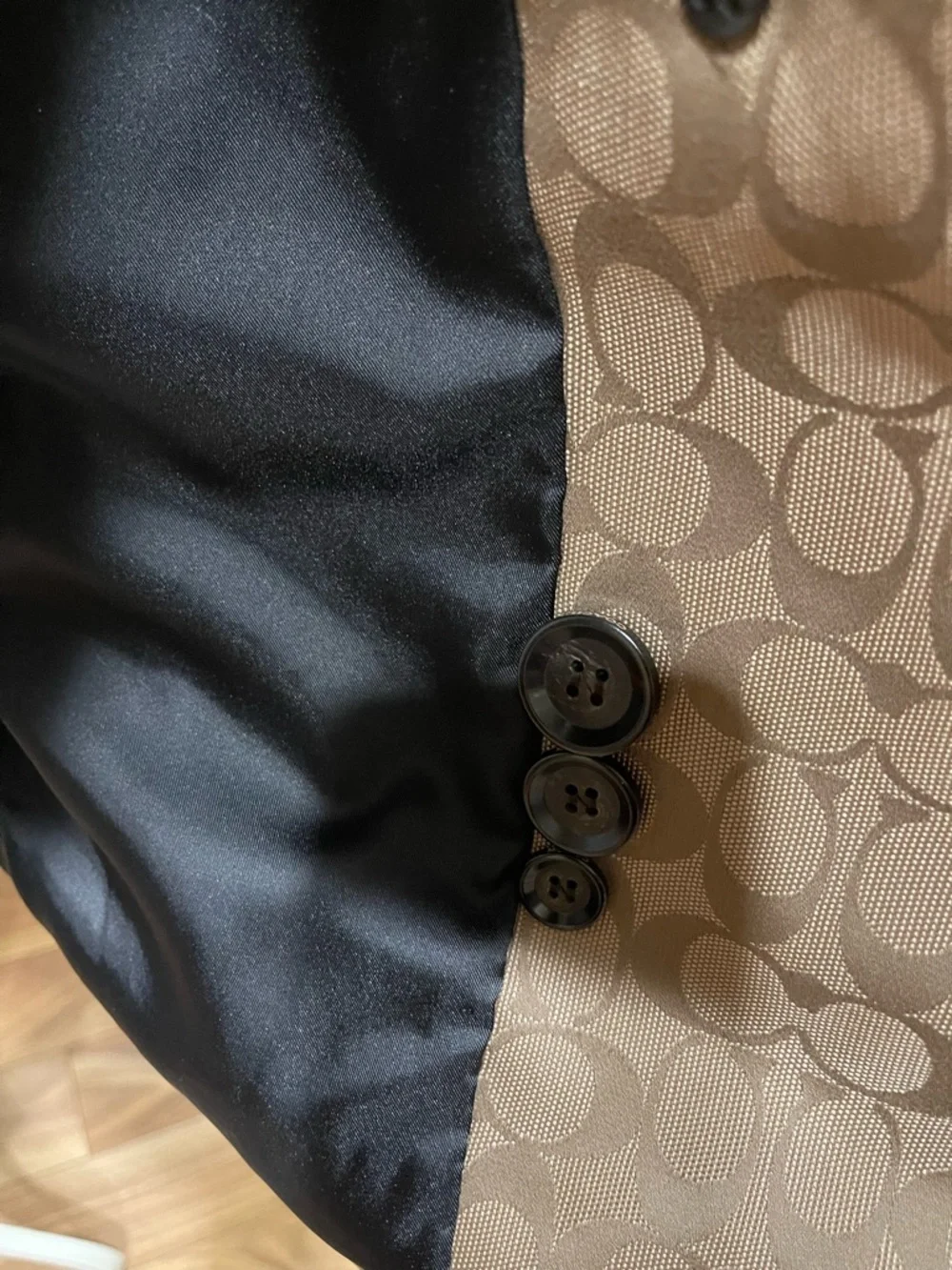 Coach Khaki Trench Coat with Signature Monogram Trim - Picture 12 of 14